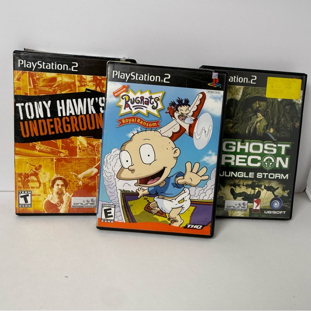 Lot Of 3 Tony Hawk's Underground 2 (PlayStation 2 PS2) Rugrats Ghost Recon Games